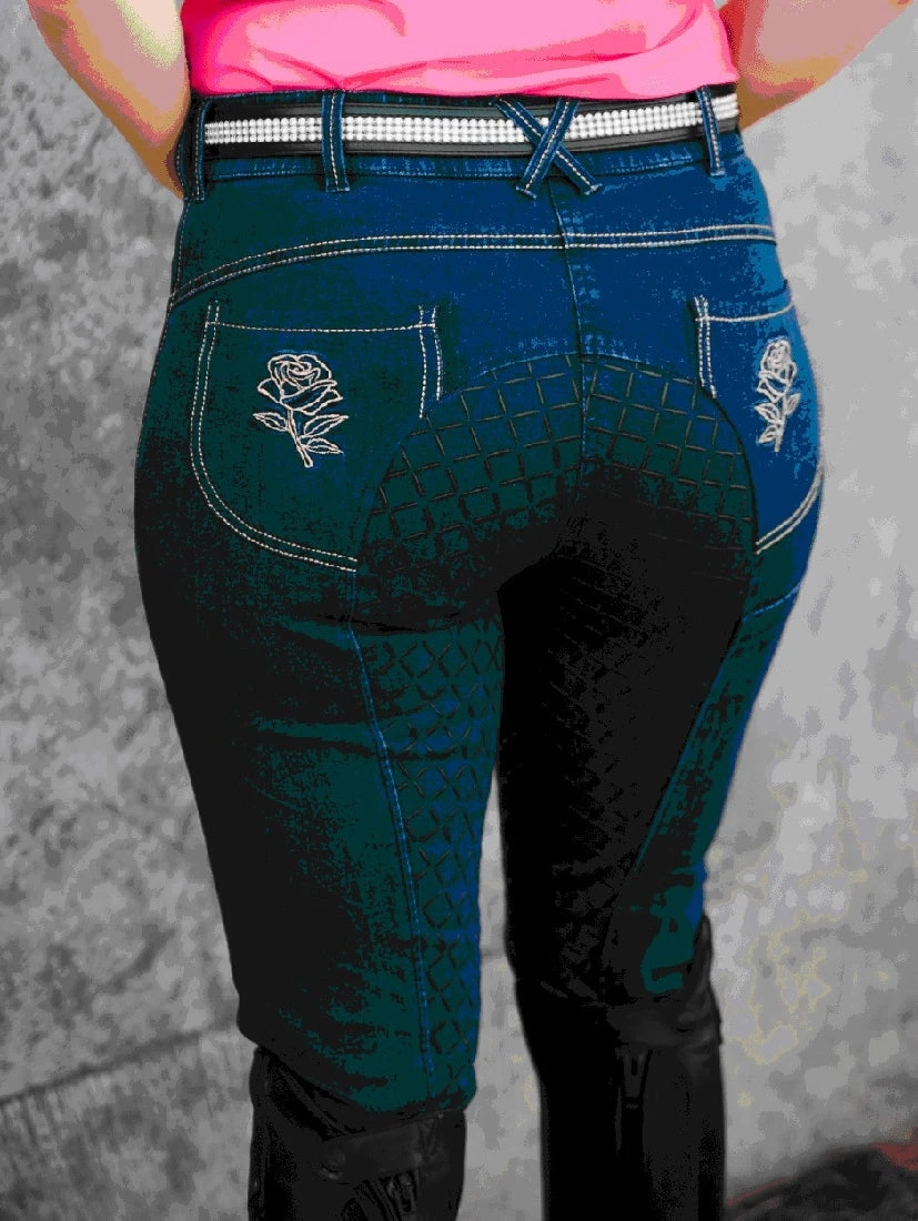 Breeches Peter Williams Denim Navy & Roses Ladies 12 Breeches Peter Williams Denim Navy & Roses Ladies - Image 10