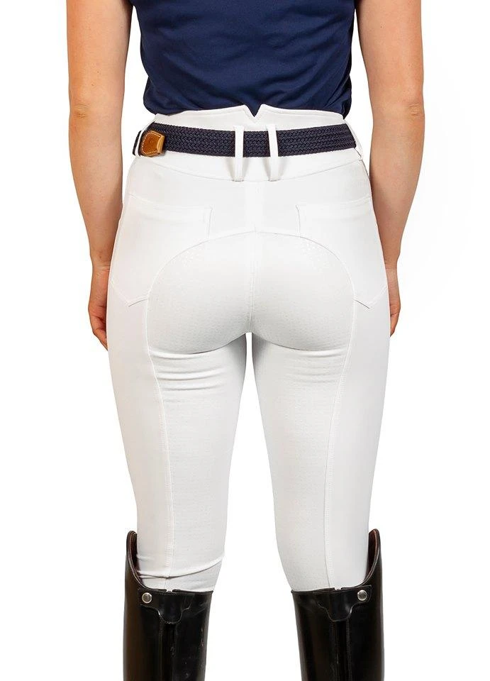 Hannah High Waisted Competition White Breech By QJ Riding Wear 4 Hannah High Waisted Competition White Breech By QJ Riding Wear - Image 3