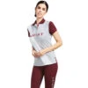 Polo Top Ariat Taryn Heather Grey & Zinfandel Sp22 Ladies -Equestrian equipment Ariat Polo Taryn Heather Grey Zinfandel Sp22 Ladies