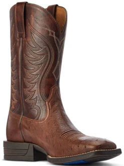 Western Boots Ariat Reckoning Dark Tabac Smooth Quill Ostrich & Nut Brown Mens -Equestrian equipment Ariat Western Boots Reckoning Dark Tabac Smooth Quill Ostrich Nut Brown Mens 5