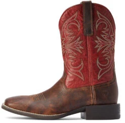 Western Boots Ariat Sport Pardner Matte Sp22 Rebel Brown & Blood Red Mens -Equestrian equipment Ariat Western Boots Sport Pardner Matte Sp22 Rebel Brown Blood Red Mens 6