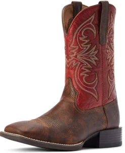 Western Boots Ariat Sport Pardner Matte Sp22 Rebel Brown & Blood Red Mens -Equestrian equipment Ariat Western Boots Sport Pardner Matte Sp22 Rebel Brown Blood Red Mens 7