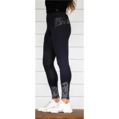 Black Python Performance Riding Tights By Bare Equestrian -Equestrian equipment Bare Equestrian Performance Riding Tights Black Python 3