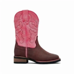 Western Boots Baxter Childrens Pink & Brown Youth -Equestrian equipment Baxter Western Boots Childrens Pink Brown Youth 4