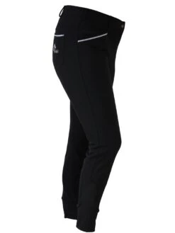 CoolMax Black Breeches In Sizes 6 To 28 - No Silicone -Equestrian equipment Black breeches coolmax side view Plum Tack