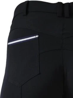 CoolMax Black Breeches In Sizes 6 To 28 - With Silicone Seat Grip -Equestrian equipment Black summer breeches pocket detail