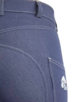 Denim Jodhpurs With Phone Pocket And NO Silicone -Equestrian equipment Denim jodhpurs back close up f0b1a58f db7c 4fb1 834d 87eb98504f5f