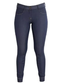 Denim Jodhpurs With Phone Pocket And NO Silicone -Equestrian equipment Denim jodhpurs front view de365677 4c4b 486e acb0 159927fb1051