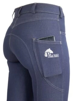 Denim Jodhpurs With Phone Pocket And NO Silicone -Equestrian equipment Denim jodhpurs showing phone in pocket cb60476d 2fdb 4655 ad44 7c155c97801c