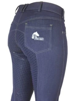 Denim Jodhpurs With Silicone Seat Classic Jeans Pockets -Equestrian equipment Denim jodhpurs with silicone seat