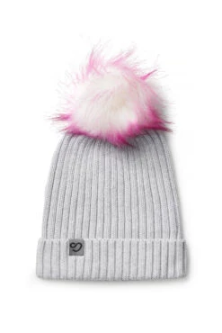 Mochara Cotton Beanie -Equestrian equipment Heatherwithpinkwhitepompom 1000x 88c3d2b8 46b5 4be3 b186 89cb541db32e
