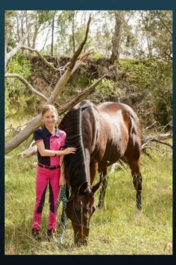 Jodhpurs Peter Williams Gel Seat Pull On Pink & Purple Childs -Equestrian equipment Peter Williams Gel Seat Pull On Jodhpurs Pink Purple Childs 4
