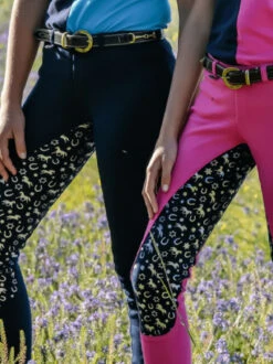 Jodhpurs Peter Williams Pull On Print Navy & Navy & Silver Childs