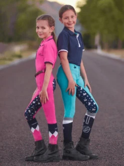 Jodhpurs Peter Williams Pull On Unicorn Printed Turquoise & Navy Childs -Equestrian equipment Peter Williams Pull On Unicorn Printed Jodhpurs Turquoise Navy Childs 10