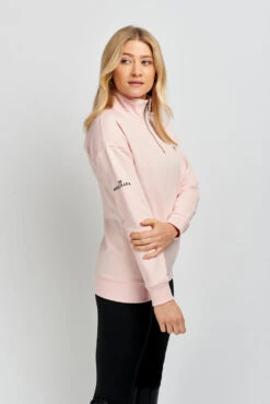 Mochara Half Zip Sweatshirt -Equestrian equipment Pinkhalfzipmain 1000x 677df5c3 0926 4a92 80c4 3fd62fb22b15