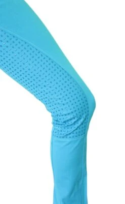 Micro Woven Cotton Blend Jodhpurs In Turquoise - Final Runout, Last Sizes -Equestrian equipment Turquoise Cotton Micro Woven Jods 6