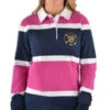 Rugby Top Wrangler Marika Stripe Long Sleeve W22 Navy & Berry Ladies -Equestrian equipment Wrangler Rugby Top Marika Stripe Long Sleeve Navy Berry Ladies