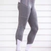 Youth Performance Tights In Grey With Unicorn Design -Equestrian equipment bare youth performance tights grey unicorn trailrace equestrian outfitters