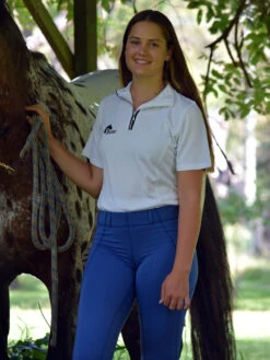 Dutch Blue Riding Tights For Sizes 6 To 28 -Equestrian equipment blue horse riding tights front f14c9591 72f5 4f5a 8143 a91a03137789