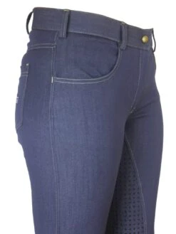 Denim Jodhpurs With Silicone Seat Classic Jeans Pockets -Equestrian equipment denim jodhpurs showing front pocket e657d444 3b1e 4bc2 bce6 003ead97a190