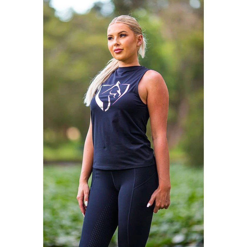 Bare Equestrian's Ecoluxe Tank: Recycled With Foil Logo 3 Bare Equestrian's Ecoluxe Tank: Recycled With Foil Logo