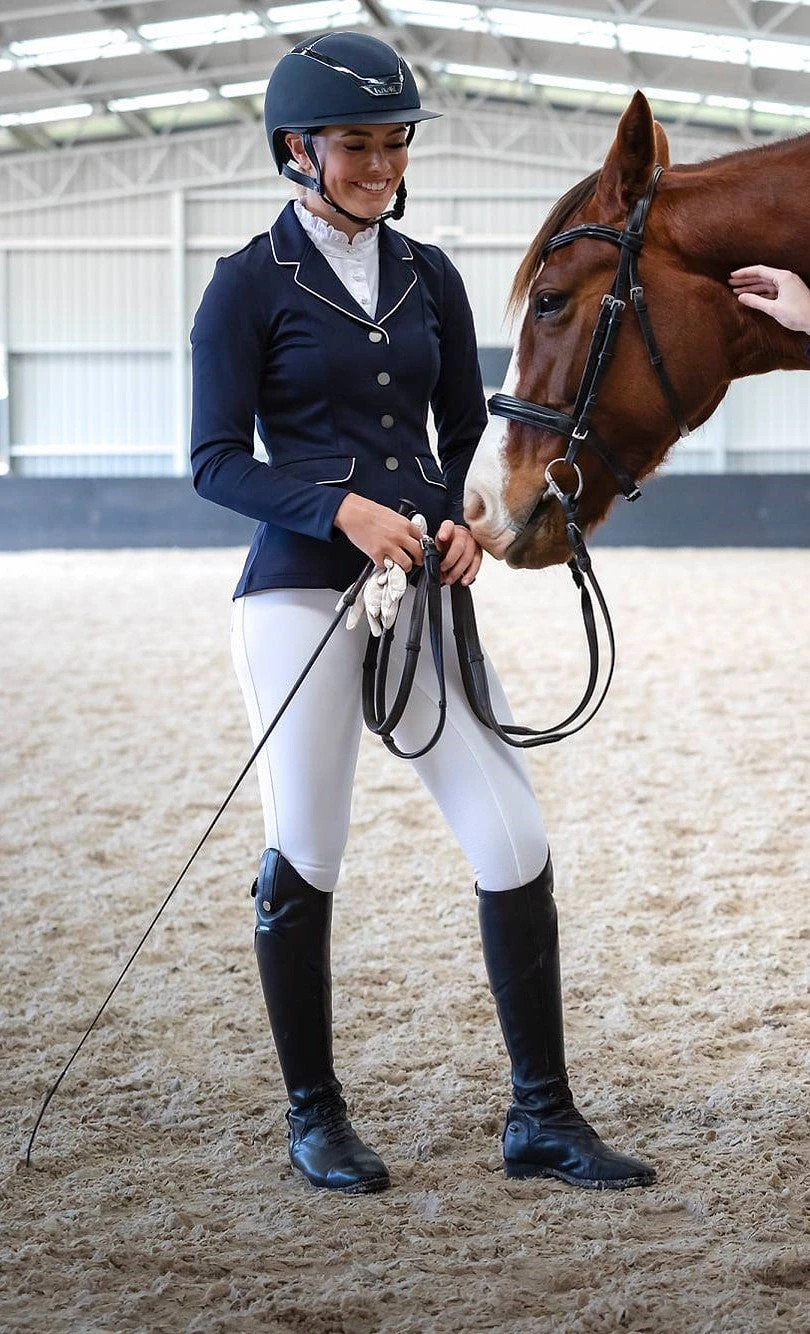 Hannah High Waisted Competition White Breech By QJ Riding Wear 3 Hannah High Waisted Competition White Breech By QJ Riding Wear - Image 2