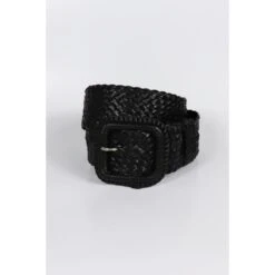 Leather Plaited Belt - Black -Equestrian equipment leather plaited belt black hitchley harrow 3