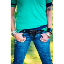 Leather Plaited Belt - Oiled Havana