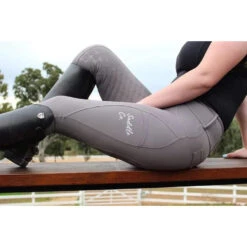 Saddle Co "The Label" Equestrian Riding Tights In Grey -Equestrian equipment saddle co the label equestrian riding tights stone grey vivarchie equestrian 3