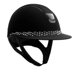 Samshield Miss Shield With Alcantara Top, Crystal Comet Front Band -Equestrian equipment samshield miss shield with alcantara top crystal comet front band trailrace equestrian outfitters 3